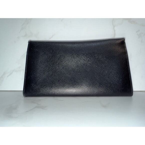 Prada Saffiano Continental Flap Wallet in Black - Picture 8 of 12